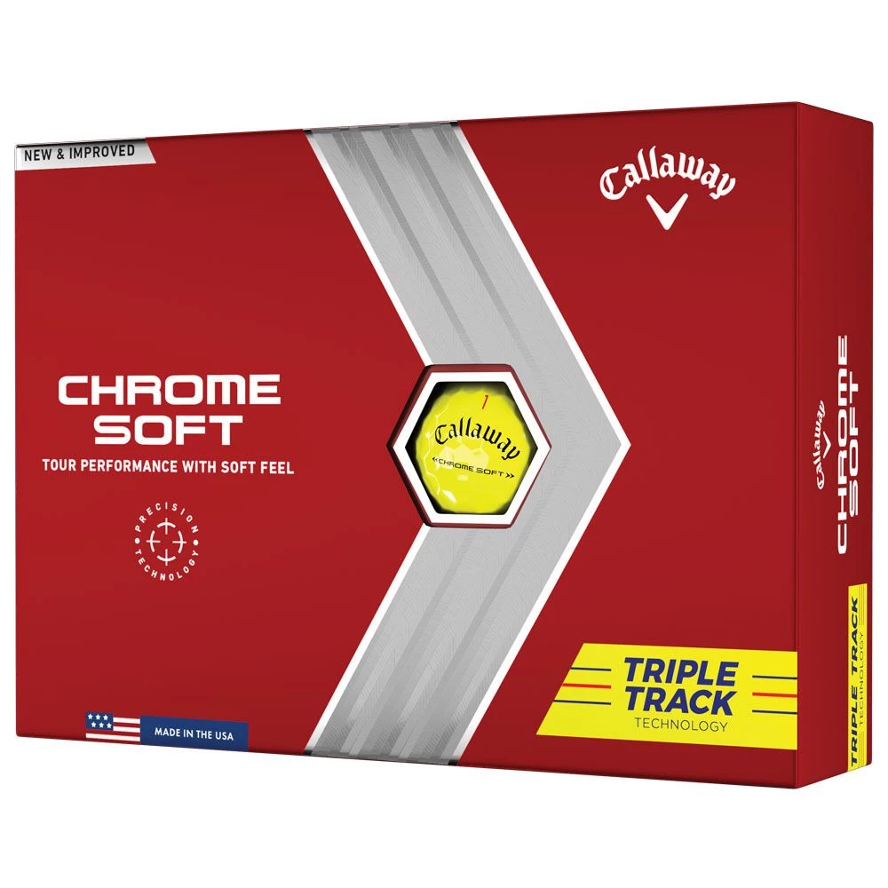 Callaway Chrome Soft Triple Track Golf Balls - Yellow / Dozen 3 Callaway Chrome Soft Triple Track Golf Balls - Yellow / Dozen