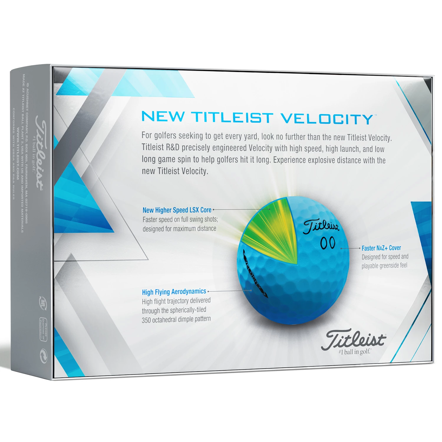 Titleist Velocity Golf Balls - Matte Blue / Dozen 8 Titleist Velocity Golf Balls - Matte Blue / Dozen - Image 6